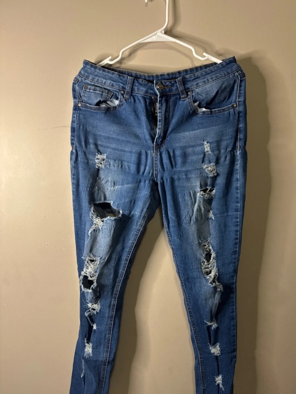 Dollhouse Distressed Dark Blue Skinny Jeans